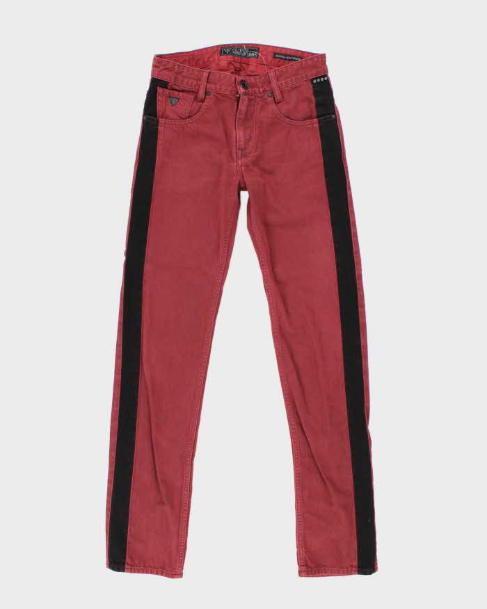 Vintage Y2K Guess Black Side Striped Straight Leg Jeans - W28 L32