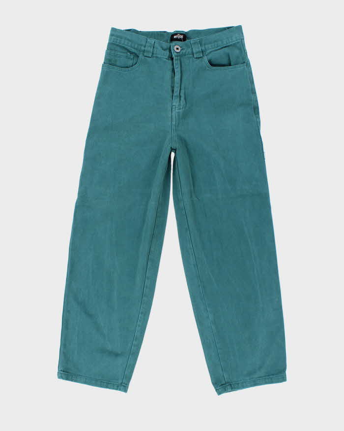 Vintage 2000's Enjoi Skateboards Wide Leg Green Denim Jeans - W32 L27