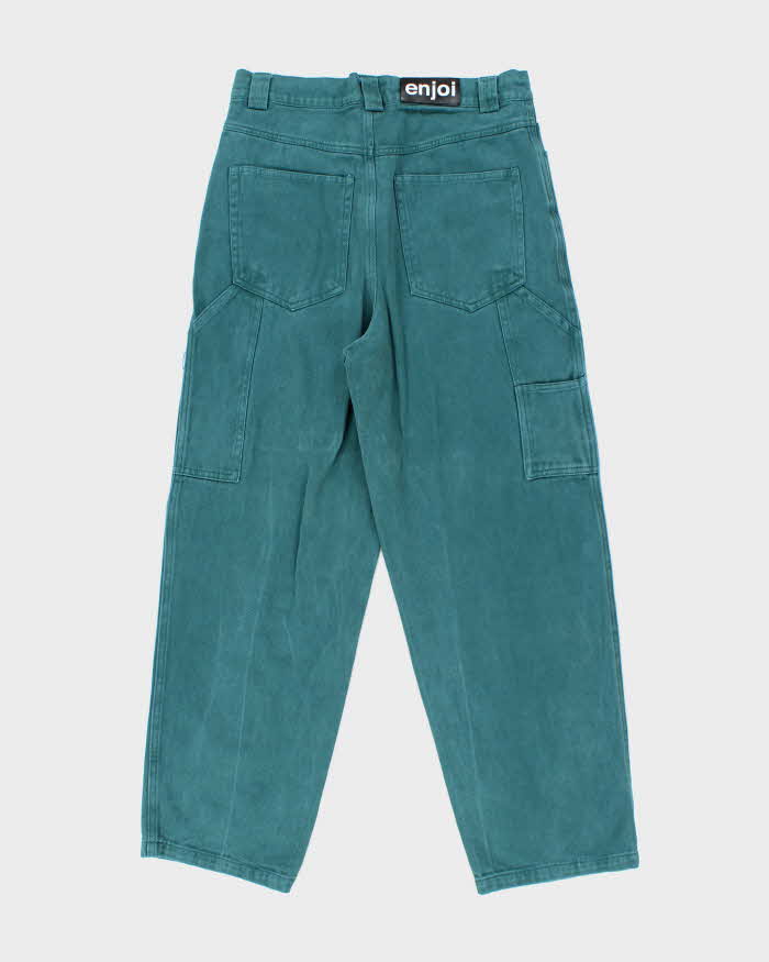 Vintage 2000's Enjoi Skateboards Wide Leg Green Denim Jeans - W32 L27