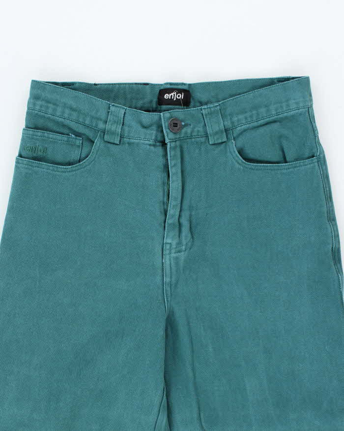 Vintage 2000's Enjoi Skateboards Wide Leg Green Denim Jeans - W32 L27