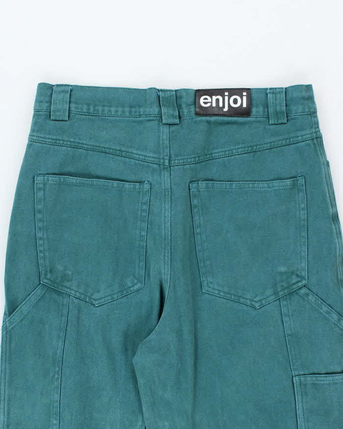 Vintage 2000's Enjoi Skateboards Wide Leg Green Denim Jeans - W32 L27