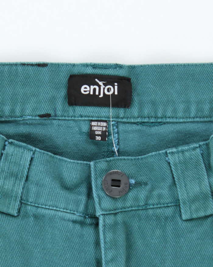 Vintage 2000's Enjoi Skateboards Wide Leg Green Denim Jeans - W32 L27
