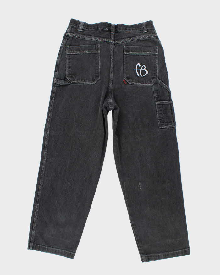 Vintage Y2K Fubu Wide Leg Embroidered Dark Wash Jeans - W30 L27