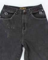 Vintage Y2K Fubu Wide Leg Embroidered Dark Wash Jeans - W30 L27