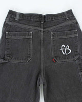 Vintage Y2K Fubu Wide Leg Embroidered Dark Wash Jeans - W30 L27