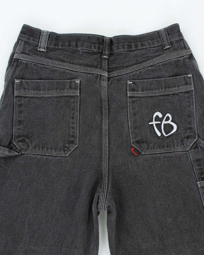 Vintage Y2K Fubu Wide Leg Embroidered Dark Wash Jeans - W30 L27