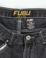 Vintage Y2K Fubu Wide Leg Embroidered Dark Wash Jeans - W30 L27