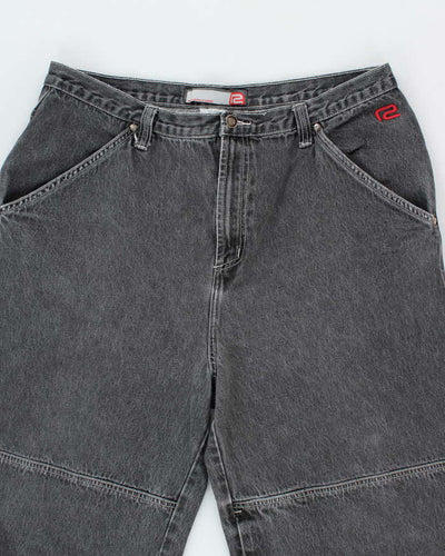 Vintage Y2K R2 Hardcore Ultra Wide Grey Wash Jeans - W34 L25