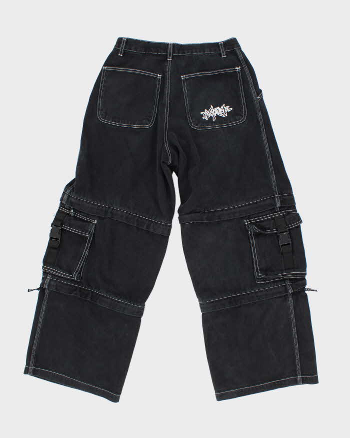 Vintage Y2K Extreme Zone Baggy Fit Dark Denim Cargo Jeans - W26 L27