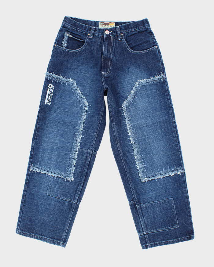 Vintage Y2K South Pole Heavyweight Wide Leg Textured Jeans - W28 L29