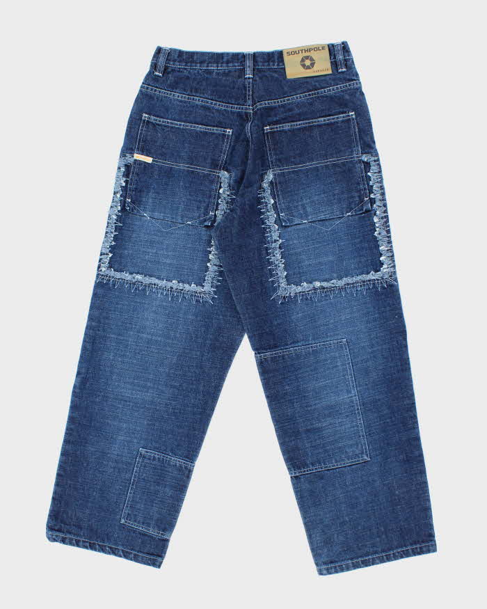 Vintage Y2K South Pole Heavyweight Wide Leg Textured Jeans - W28 L29