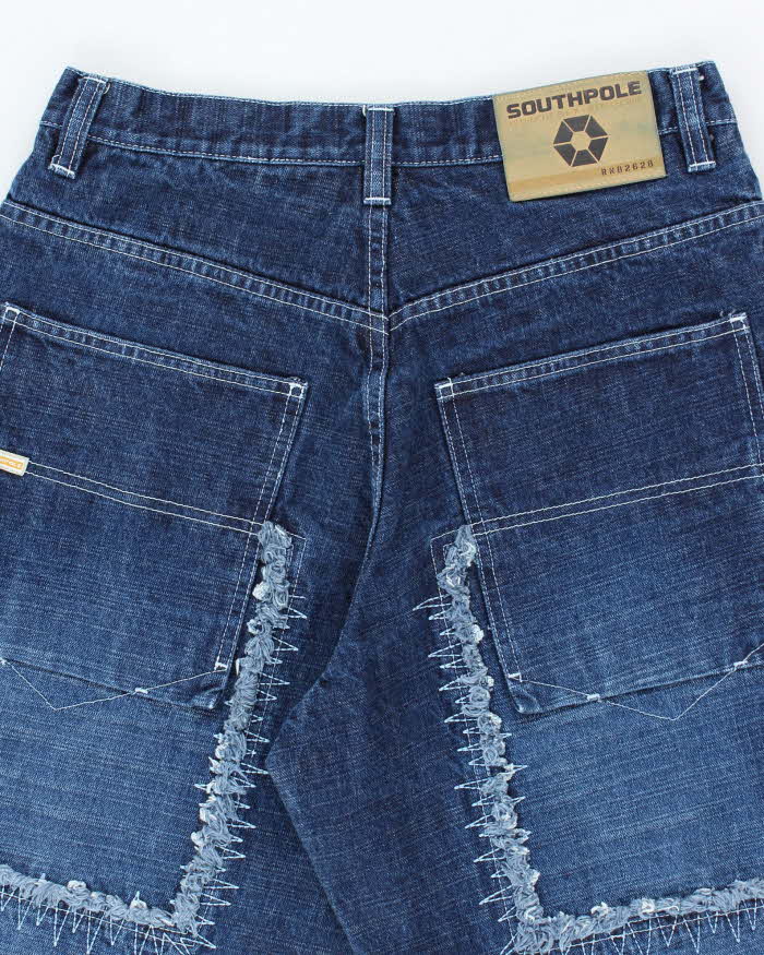 Vintage Y2K South Pole Heavyweight Wide Leg Textured Jeans - W28 L29
