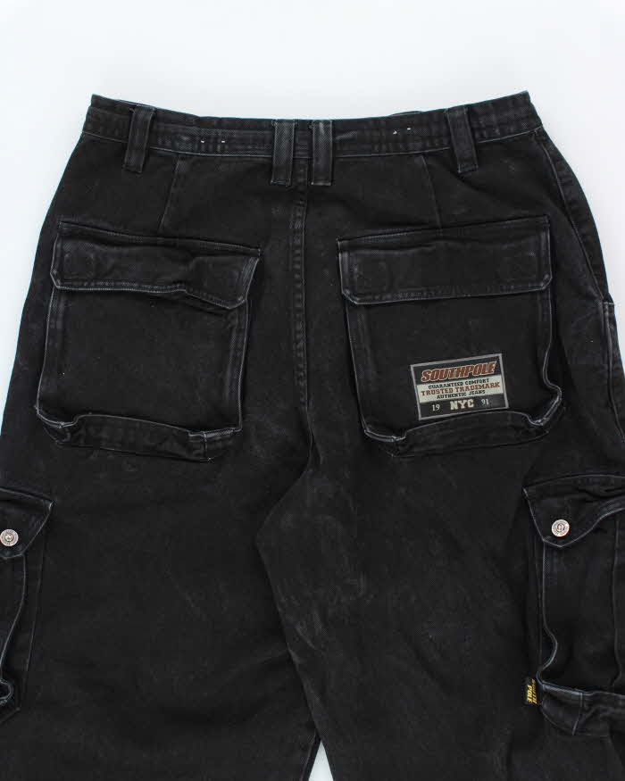 Vintage Y2K South Pole Wide Leg Drawstring Cargo Jeans - W32 L31