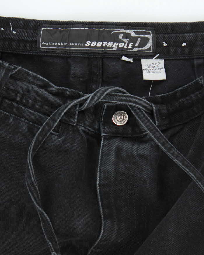 Vintage Y2K South Pole Wide Leg Drawstring Cargo Jeans - W32 L31