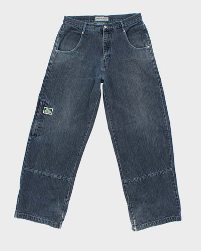 Vintage Y2K Industry Wide Leg Dark Wash Denim Jeans - W32 L30