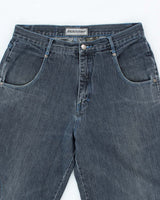 Vintage Y2K Industry Wide Leg Dark Wash Denim Jeans - W32 L30