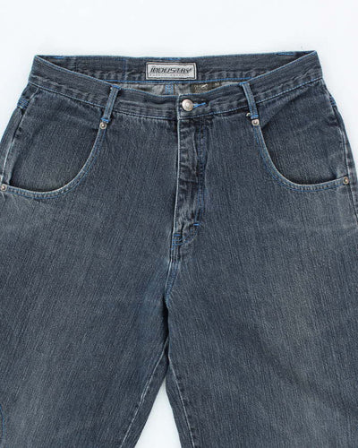 Vintage Y2K Industry Wide Leg Dark Wash Denim Jeans - W32 L30