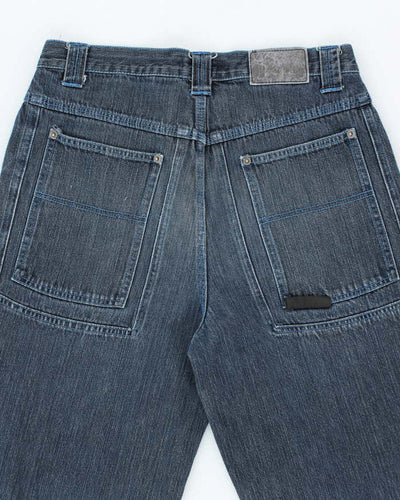 Vintage Y2K Industry Wide Leg Dark Wash Denim Jeans - W32 L30