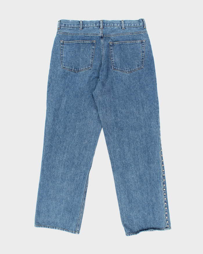 Vintage Y2K Tag Rag Side Studded Bootcut Medium Wash Jeans - W36 L31