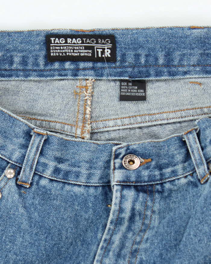 Vintage Y2K Tag Rag Side Studded Bootcut Medium Wash Jeans - W36 L31