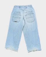 Vintage 90's Lee Pipes Ultra Wide Leg Light Wash Jeans - W34 L30