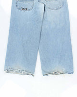 Vintage 90's Lee Pipes Ultra Wide Leg Light Wash Jeans - W34 L30