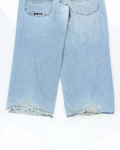 Vintage 90's Lee Pipes Ultra Wide Leg Light Wash Jeans - W34 L30