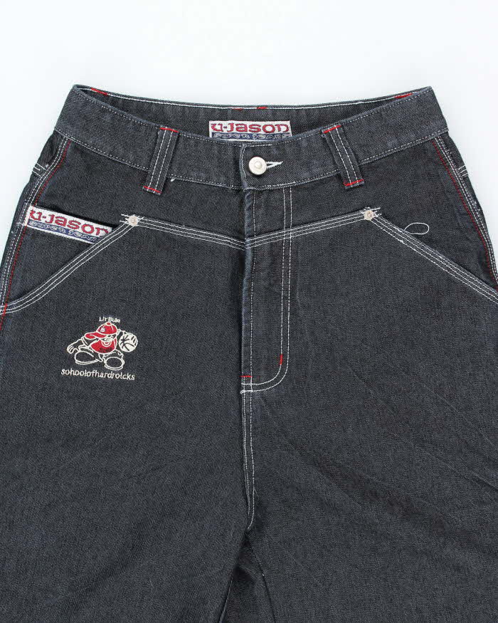 Vintage Y2K Ruen Jeans Embroidered Wide Leg Denim Jeans - W28 L23