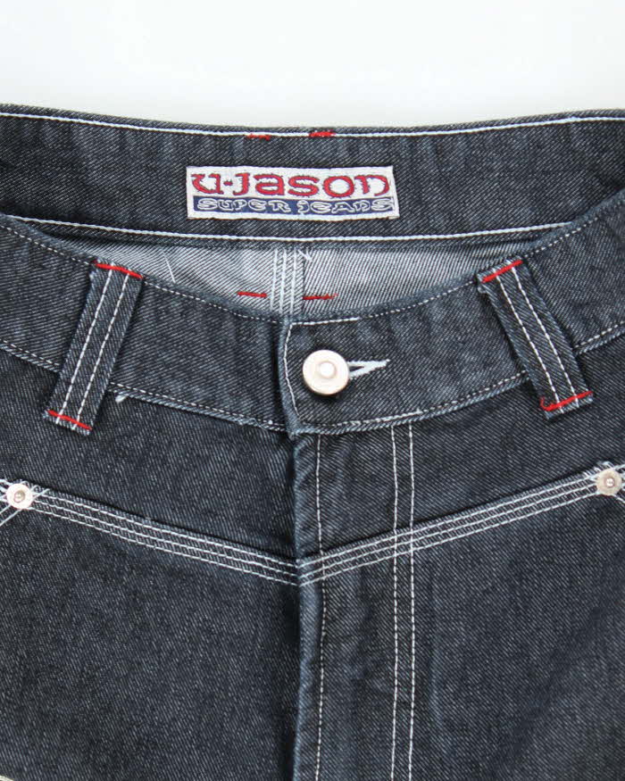 Vintage Y2K Ruen Jeans Embroidered Wide Leg Denim Jeans - W28 L23