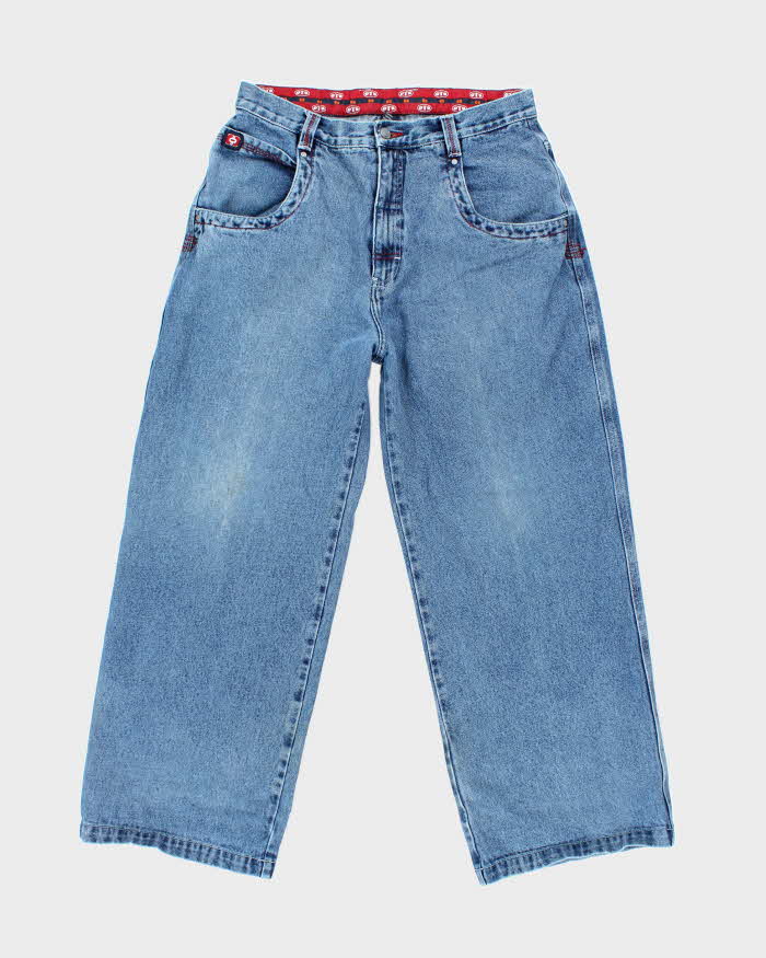 Vintage Y2K OTB Wide Leg Embroidered Jeans - W32 L28