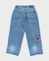 Vintage Y2K OTB Wide Leg Embroidered Jeans - W32 L28