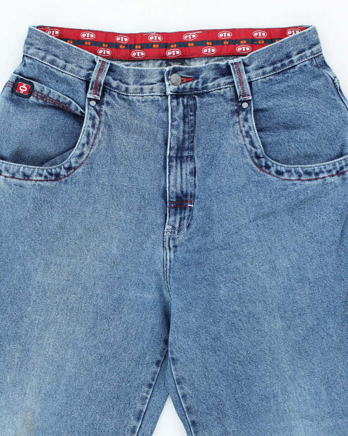 Vintage Y2K OTB Wide Leg Embroidered Jeans - W32 L28