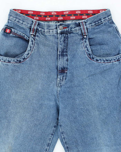 Vintage Y2K OTB Wide Leg Embroidered Jeans - W32 L28