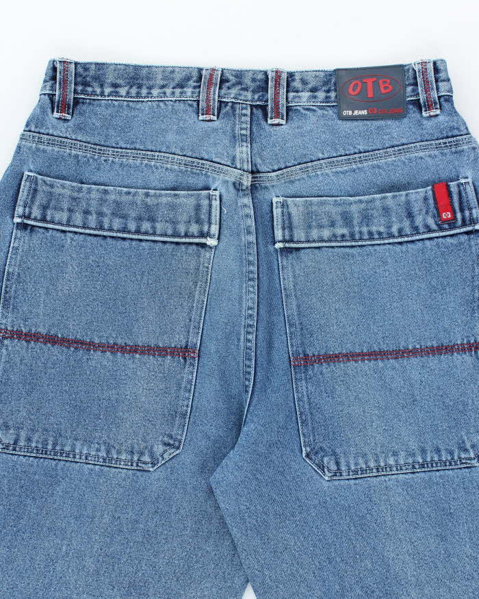 Vintage Y2K OTB Wide Leg Embroidered Jeans - W32 L28
