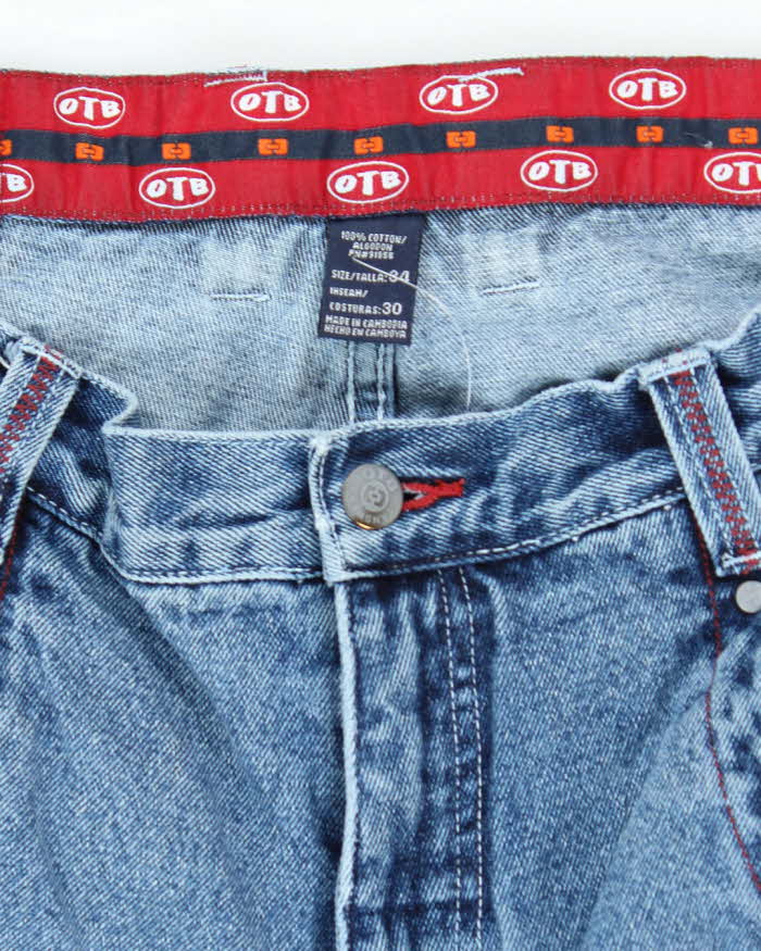 Vintage Y2K OTB Wide Leg Embroidered Jeans - W32 L28