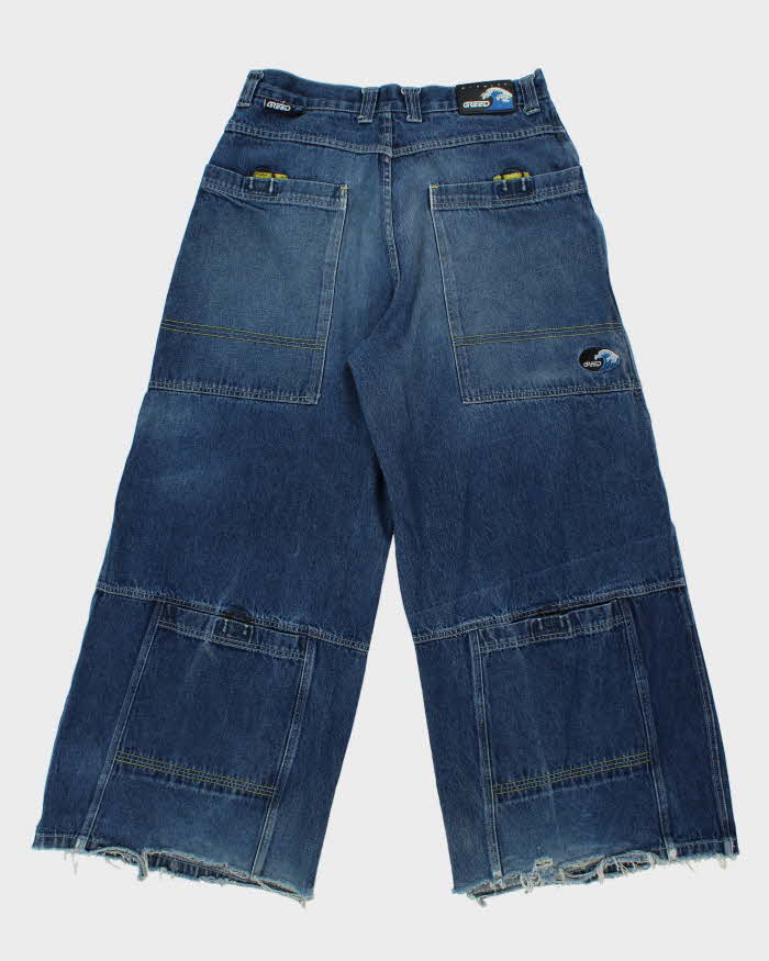 Vintage 90s Dynasty Greed Ultra Wide Leg Baggy Jeans - W36 L30