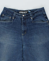 Vintage 90s Dynasty Greed Ultra Wide Leg Baggy Jeans - W36 L30