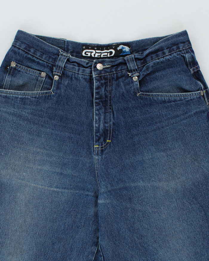 Vintage 90s Dynasty Greed Ultra Wide Leg Baggy Jeans - W36 L30