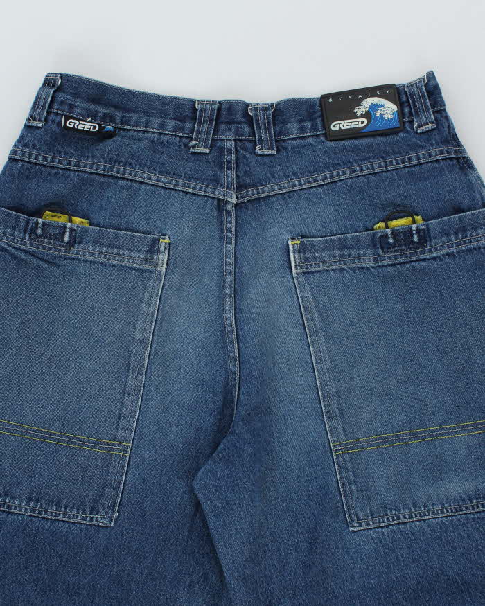 Vintage 90s Dynasty Greed Ultra Wide Leg Baggy Jeans - W36 L30
