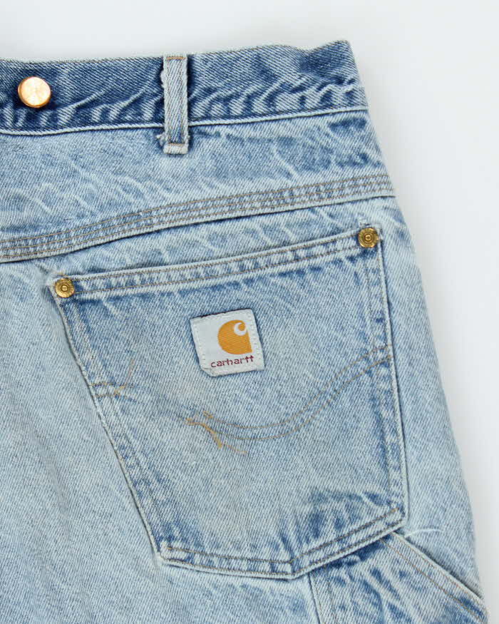Vintage Carhartt Faded Light Wash Single Knee Carpenter Jeans - W30 L29