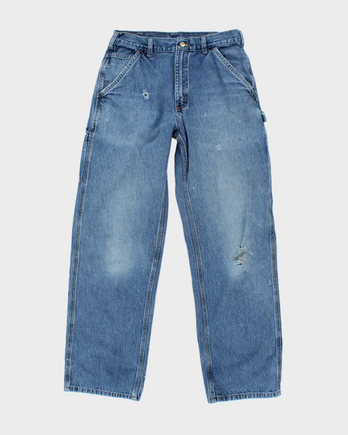 Vintage 2000's Carhartt Faded Light Wash Single Knee Carpenter Jeans - W30 L29