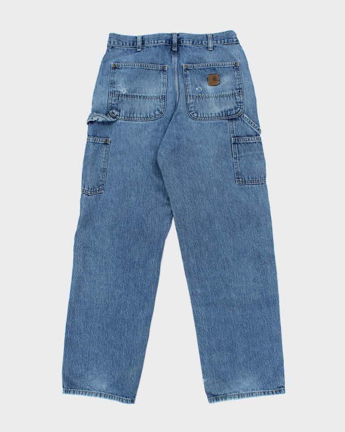 Vintage 2000's Carhartt Faded Light Wash Single Knee Carpenter Jeans - W30 L29