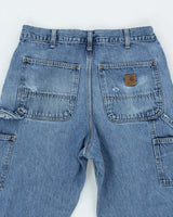 Vintage 2000's Carhartt Faded Light Wash Single Knee Carpenter Jeans - W30 L29