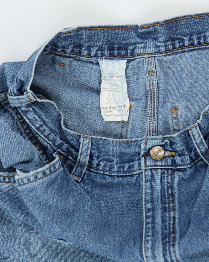 Vintage 2000's Carhartt Faded Light Wash Single Knee Carpenter Jeans - W30 L29