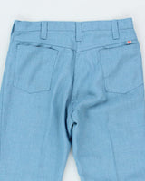 Vintage 70's GWG Pleated Light Wash Flared Jeans - W32 L31