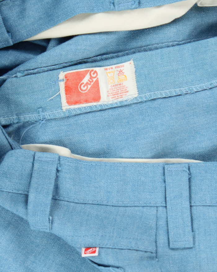 Vintage 70's GWG Pleated Light Wash Flared Jeans - W32 L31