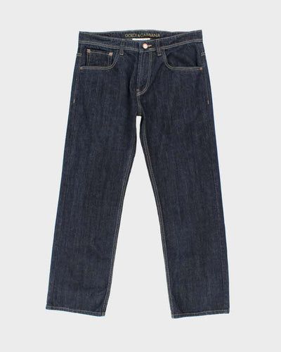 Vintage Y2K Dolce & Gabbana Embroidered Bee Dark Wash Jeans - W36 L30