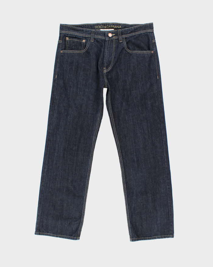 Vintage Y2K Dolce & Gabbana Embroidered Bee Dark Wash Jeans - W36 L30