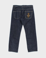 Vintage Y2K Dolce &amp; Gabbana Embroidered Bee Dark Wash Jeans - W36 L30