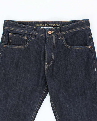 Vintage Y2K Dolce & Gabbana Embroidered Bee Dark Wash Jeans - W36 L30